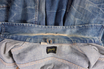 Vintage 1970s Wrangler denim jacket - selvedge workwear - whisker fades - 42" chest