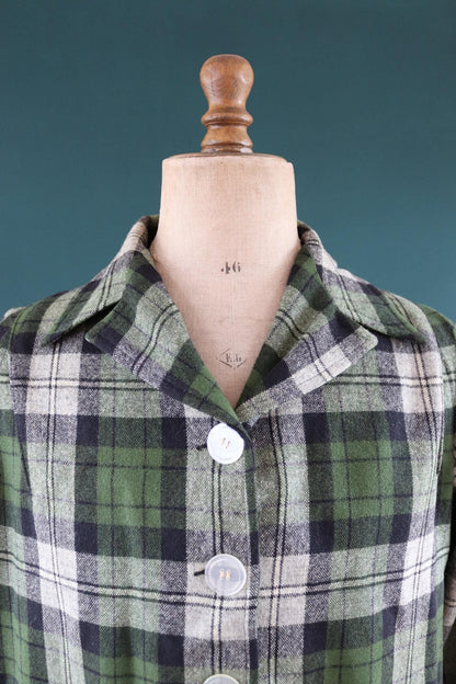 Vintage 1960s 49er jacket - autumn colours - 1950s plaid wool - 46" chest