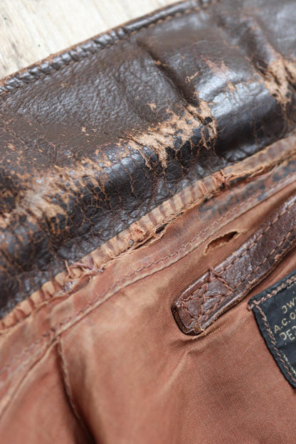 Vintage WW2 A-2 jacket - 1940s leather - Perry Sportswear - 46” chest