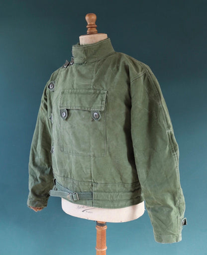 Vintage 1960s Swedish motorcycle jacket - green cotton canvas - military despatch rider - 52” chest - motorjacka