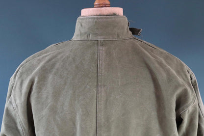 Vintage 1960s Swedish motorcycle jacket - green cotton canvas - military despatch rider - 52” chest - motorjacka