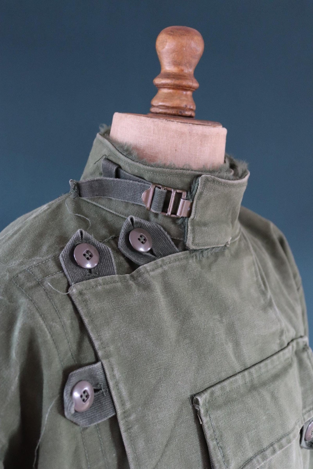 Vintage 1960s Swedish motorcycle jacket - green cotton canvas - military despatch rider - 52” chest - motorjacka