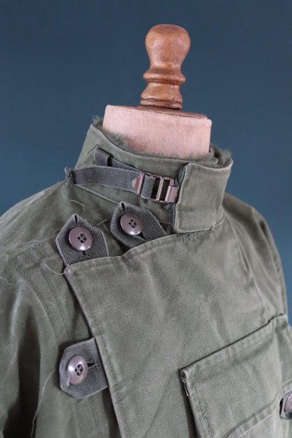 Vintage 1960s Swedish motorcycle jacket - green cotton canvas - military despatch rider - 52” chest - motorjacka