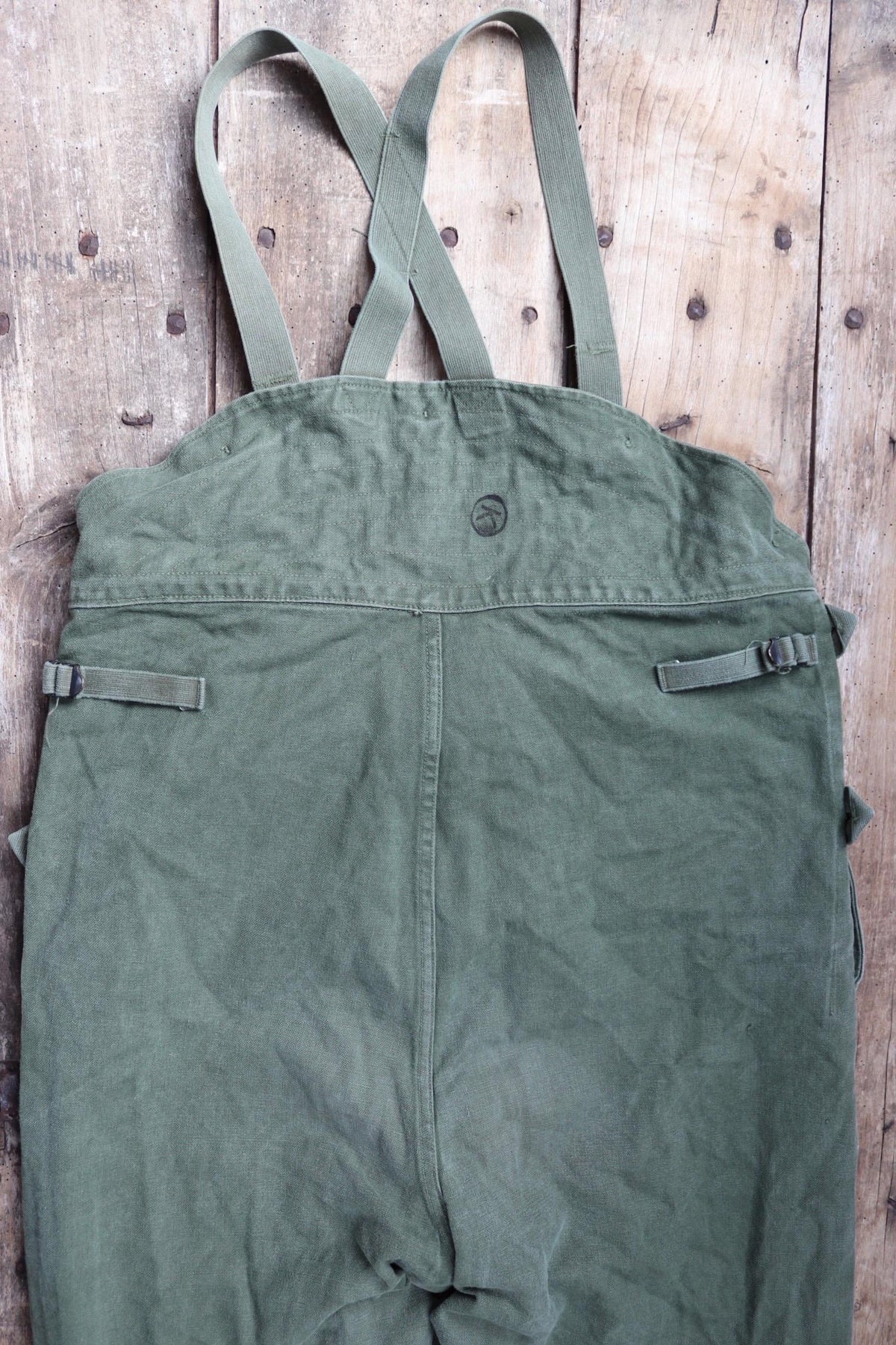 Vintage 1960s Swedish motorcycle overalls - lined cotton canvas trousers - military despatch rider - 43” x 32”