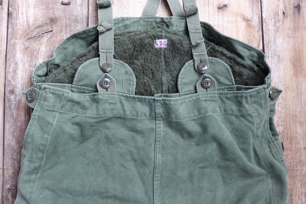Vintage 1960s Swedish motorcycle overalls - lined cotton canvas trousers - military despatch rider - 43” x 32”