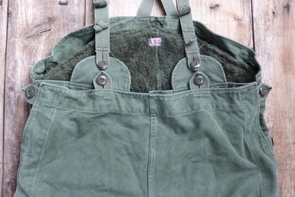 Vintage 1960s Swedish motorcycle overalls - lined cotton canvas trousers - military despatch rider - 43” x 32”
