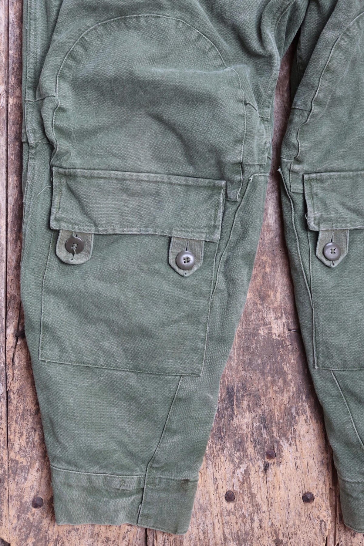 Vintage 1960s Swedish motorcycle overalls - lined cotton canvas trousers - military despatch rider - 43” x 32”