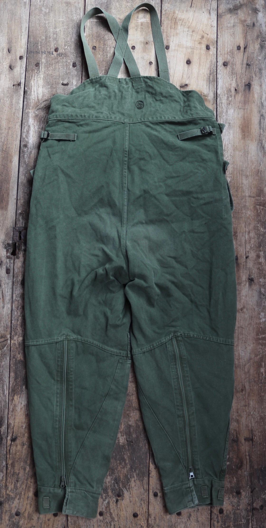 Vintage 1960s Swedish motorcycle overalls - lined cotton canvas trousers - military despatch rider - 43” x 32”