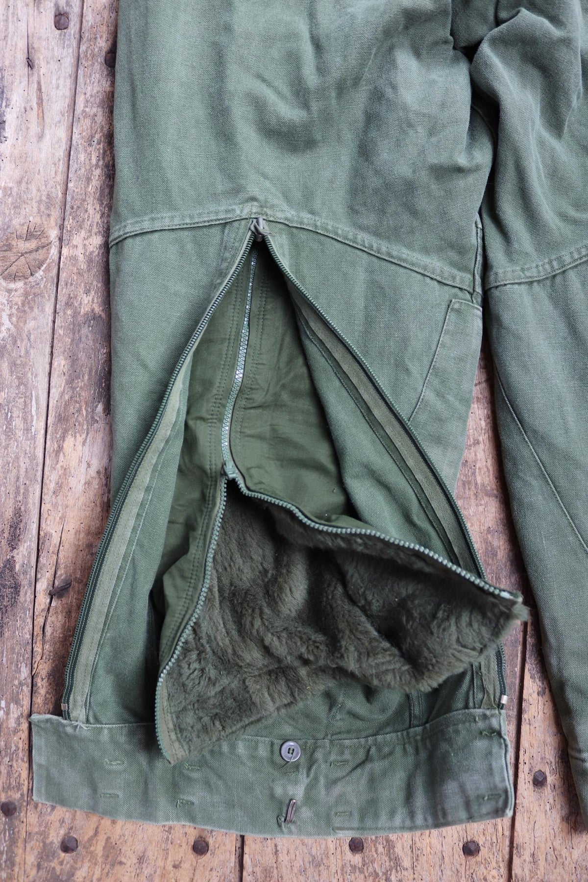 Vintage 1960s Swedish motorcycle overalls - lined cotton canvas trousers - military despatch rider - 43” x 32”