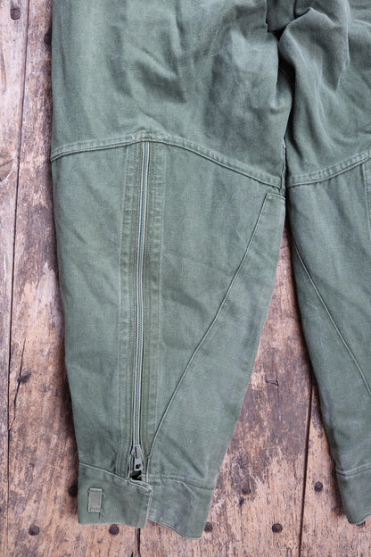 Vintage 1960s Swedish motorcycle overalls - lined cotton canvas trousers - military despatch rider - 43” x 32”