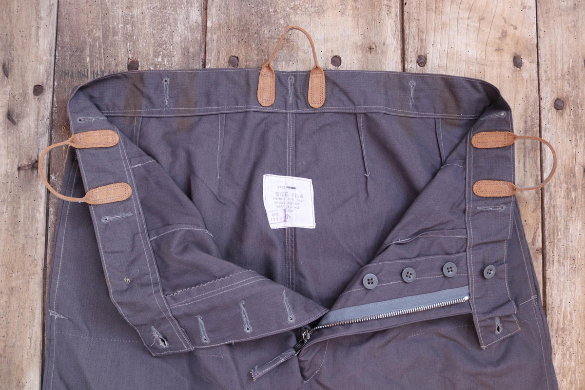 Vintage 1950s RAF MK1 Ventile trousers - deadstock British military - 1960s overalls - flight suit coveralls - 40” x 27”