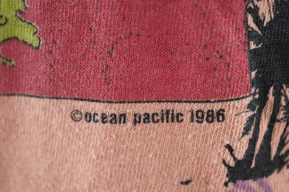 Vintage 1980s Ocean Pacific t shirt - surf print - 39” chest