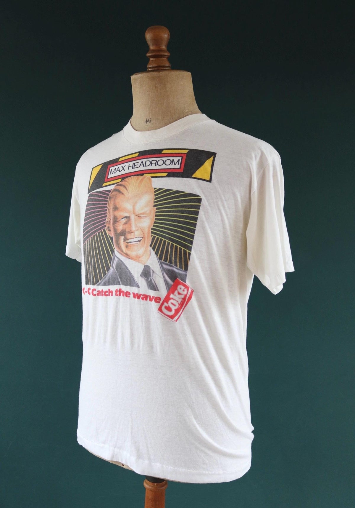 Vintage 1980s Coca Cola t shirt - single stitch - Max Headroom print - 41” chest