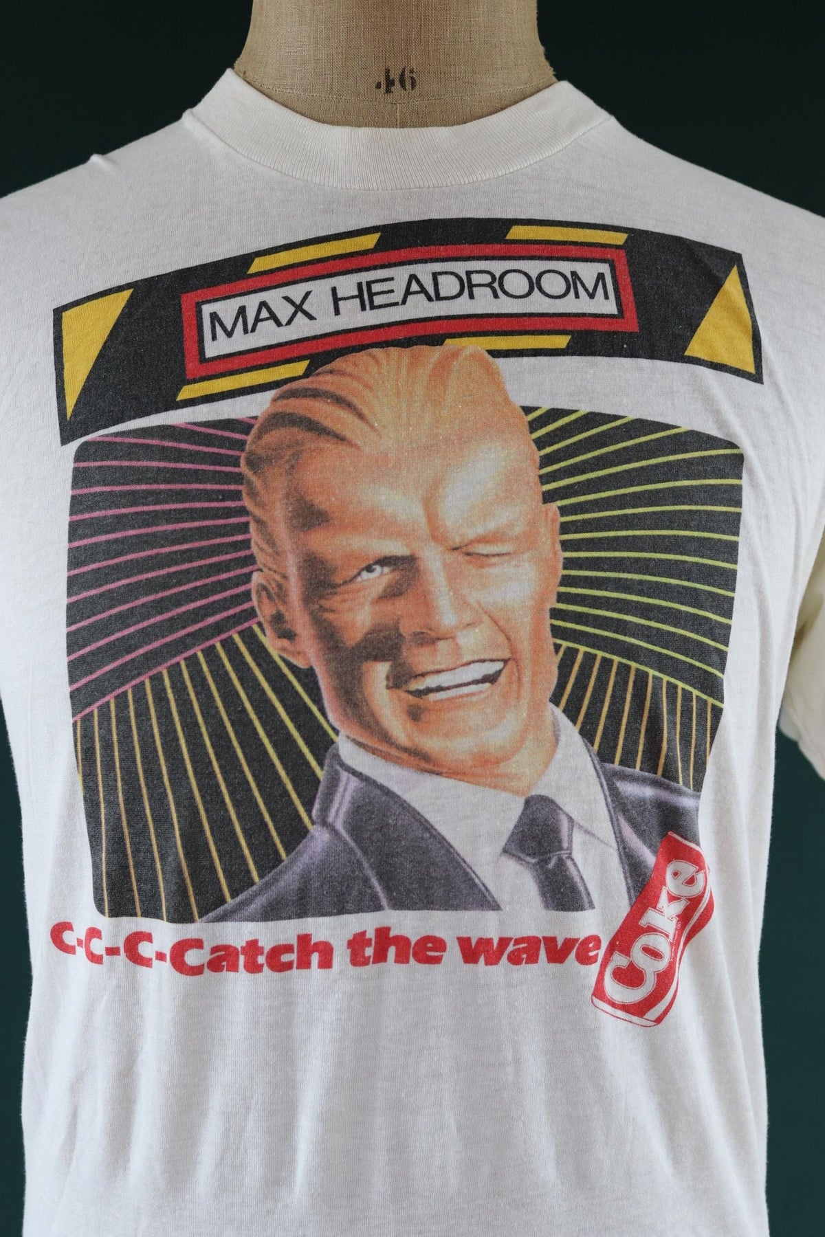 Vintage 1980s Coca Cola t shirt - single stitch - Max Headroom print - 41” chest
