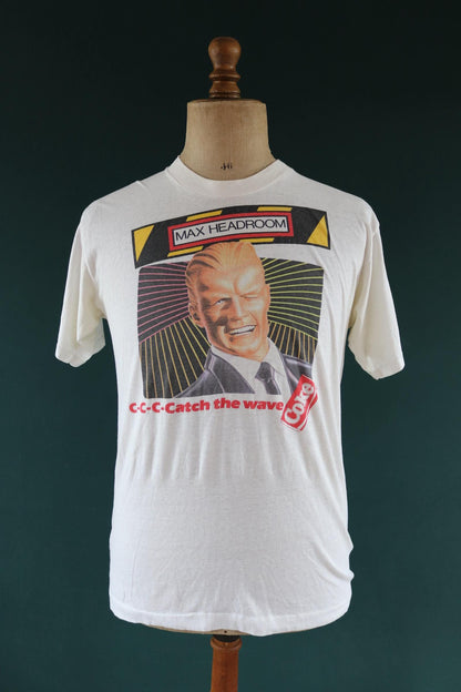 Vintage 1980s Coca Cola t shirt - single stitch - Max Headroom print - 41” chest