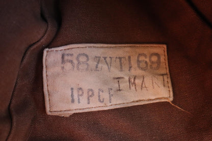 Vintage 1960s French sou’wester - brown duck cotton canvas - railway workwear - SNCF bucket hat
