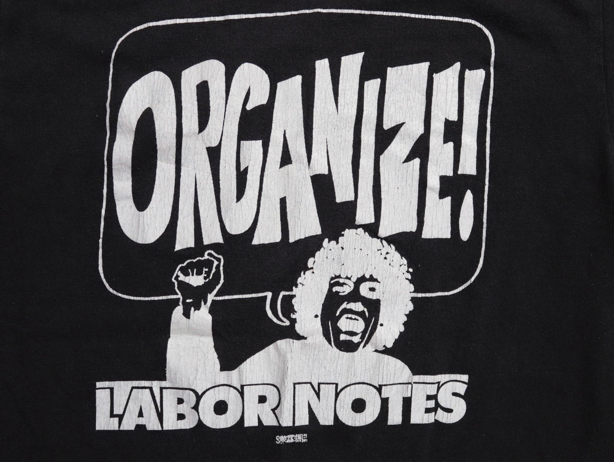 Vintage 1980s protest t shirt - single stitch - Labor Notes print - 34” chest