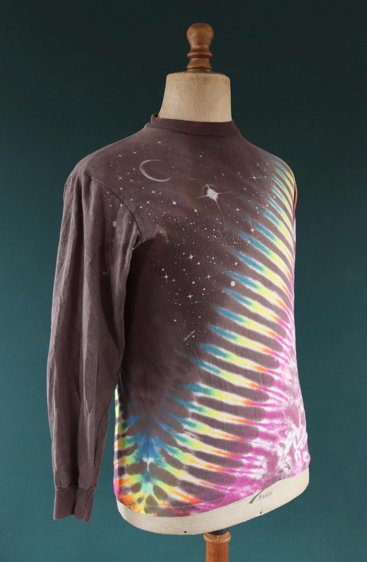 Vintage 1990s tie dye t shirt - Jerry Jaspar cosmic print - 37” chest