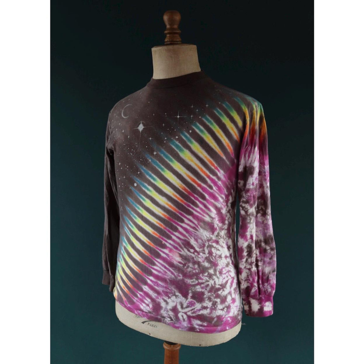 Vintage 1990s tie dye t shirt - Jerry Jaspar cosmic print - 37” chest