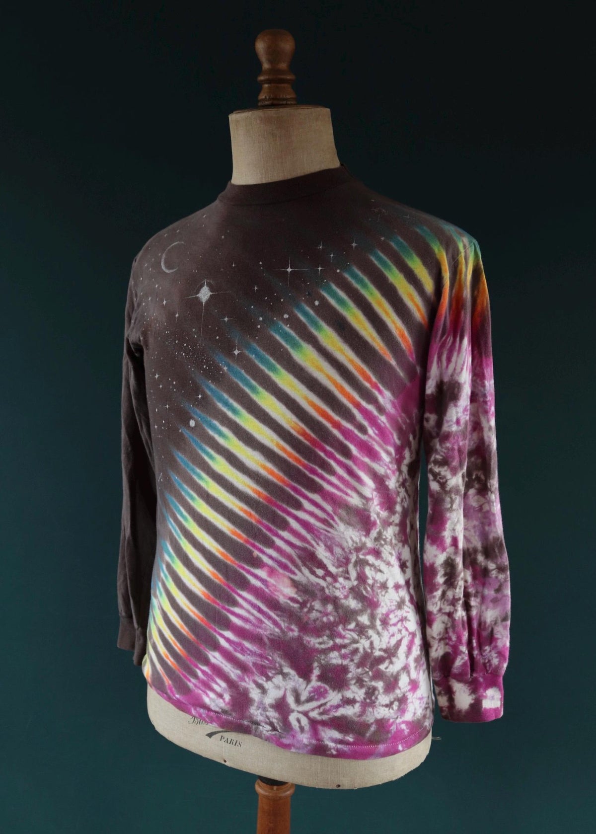 Vintage 1990s tie dye t shirt - Jerry Jaspar cosmic print - 37” chest