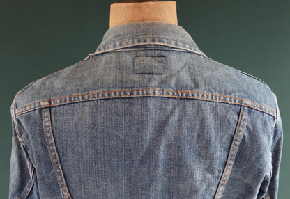 Vintage 1970s Wrangler denim jacket - selvedge workwear - whisker fades - 42" chest