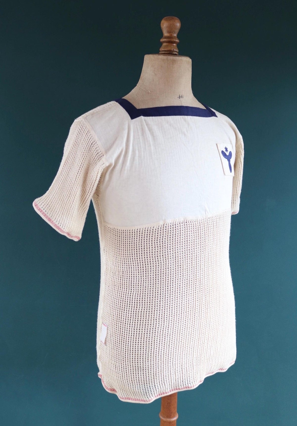 Vintage 1950s Danish Navy string vest - naval shirt - 40" chest