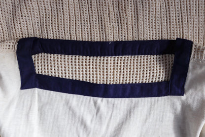 Vintage 1950s Danish Navy string vest - naval shirt - 40" chest