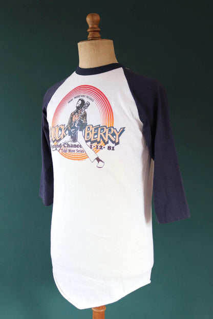 Vintage 1980s Chuck Berry t shirt - rock tee - Second Chance tour - 38” chest