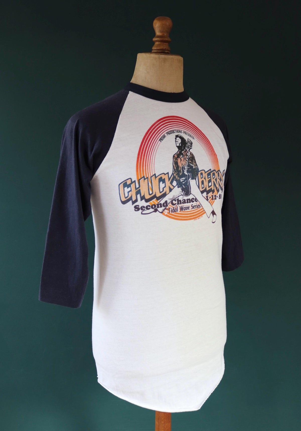 Vintage 1980s Chuck Berry t shirt - rock tee - Second Chance tour - 38” chest