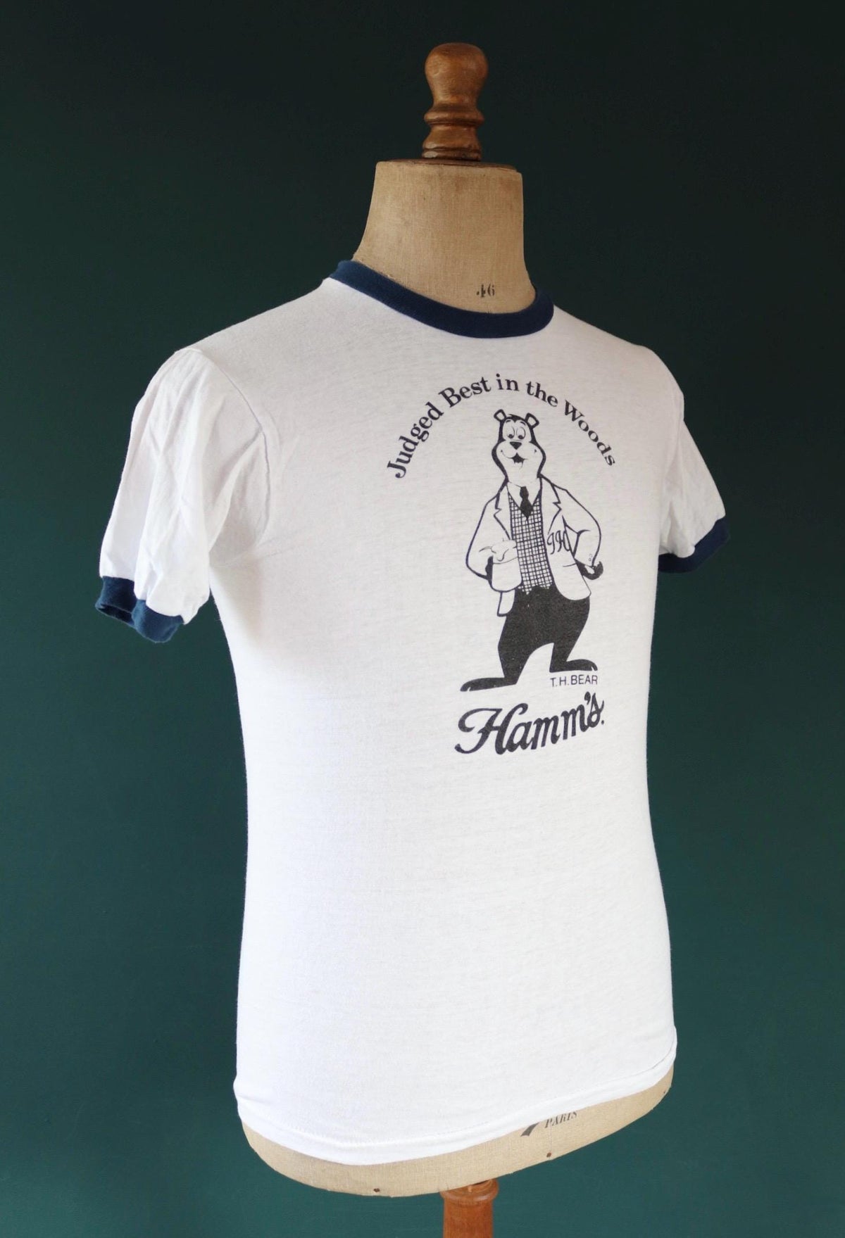 Vintage 1970s Hamm’s beer t shirt - single stitch - ringer tee - 36” chest