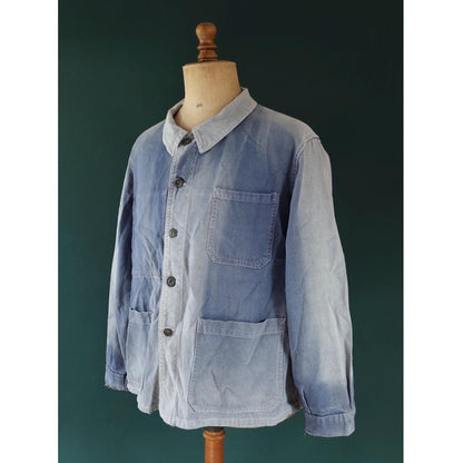 Vintage 1950s French workwear jacket - cotton twill chore coat - 48” chest