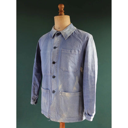 Vintage 1950s French workwear jacket - cotton twill chore coat - 43” chest