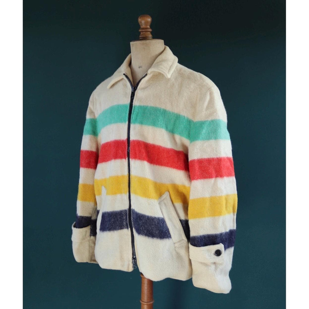 Vintage 1970s Hudson's Bay wool coat - mackinaw jacket - 48" Chest