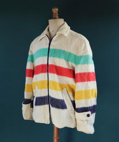 Vintage 1970s Hudson's Bay wool coat - mackinaw jacket - 48" Chest