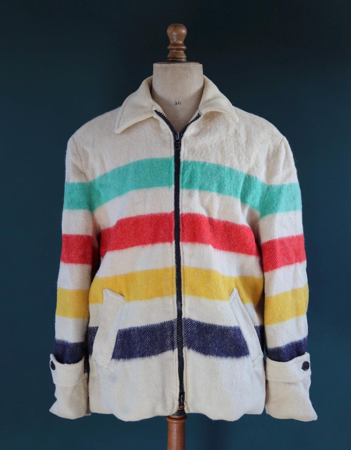 Vintage 1970s Hudson's Bay wool coat - mackinaw jacket - 48" Chest