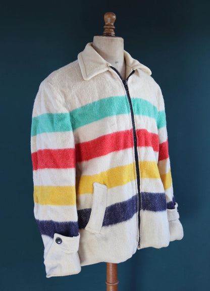 Vintage 1970s Hudson's Bay wool coat - mackinaw jacket - 48" Chest