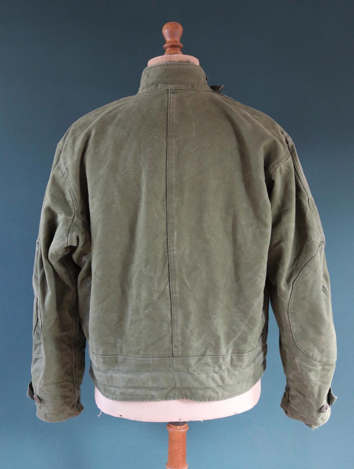 Vintage 1960s Swedish motorcycle jacket - green cotton canvas - military despatch rider - 52” chest - motorjacka