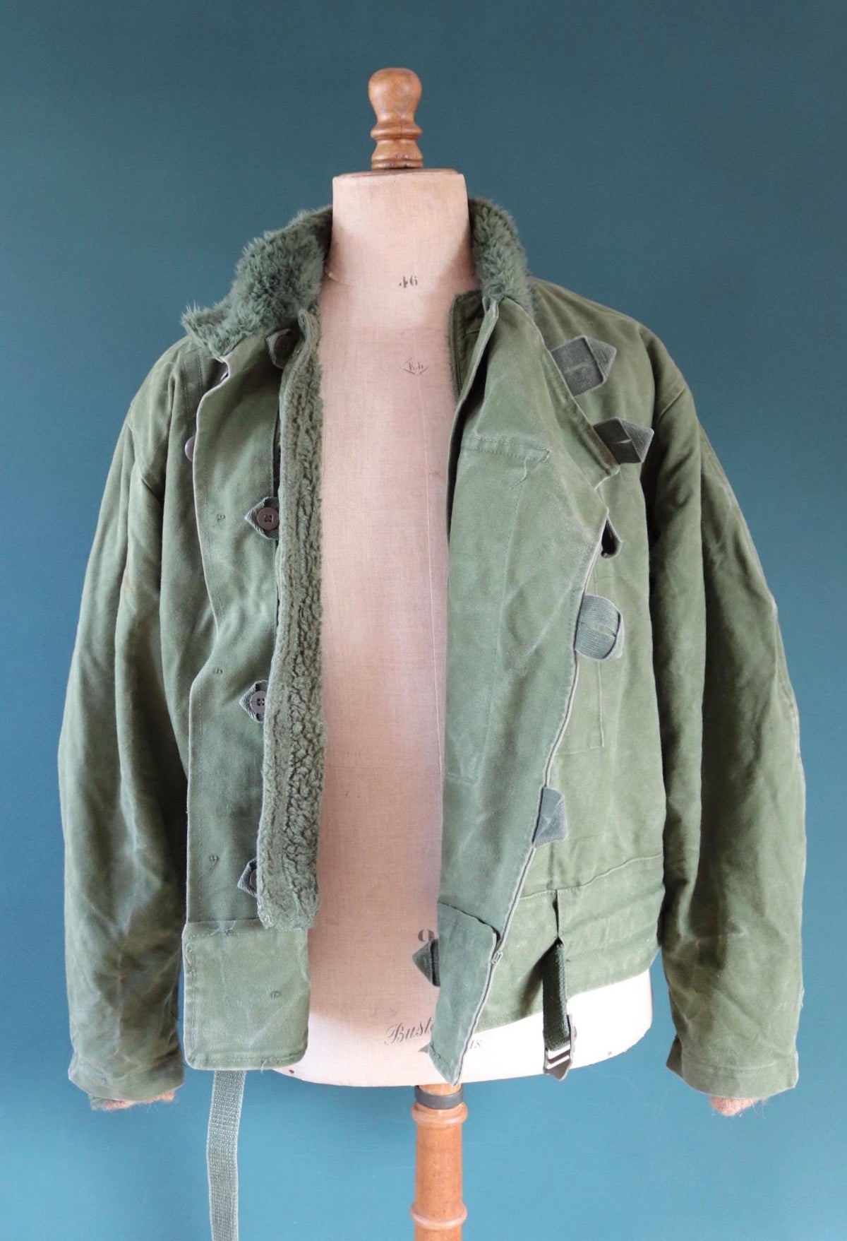 Vintage 1960s Swedish motorcycle jacket - green cotton canvas - military despatch rider - 52” chest - motorjacka