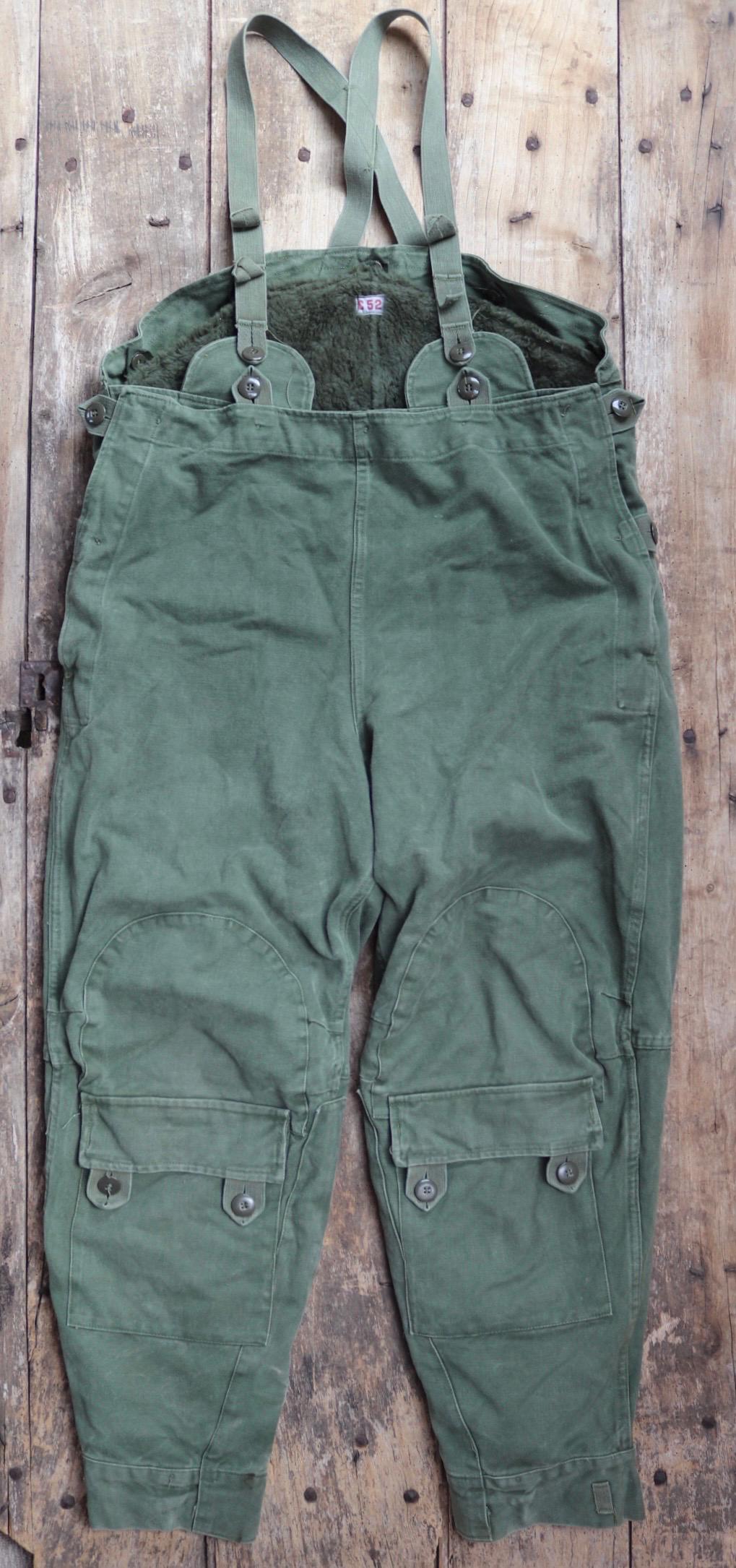 Vintage 1960s Swedish motorcycle overalls - lined cotton canvas trousers - military despatch rider - 43” x 32”