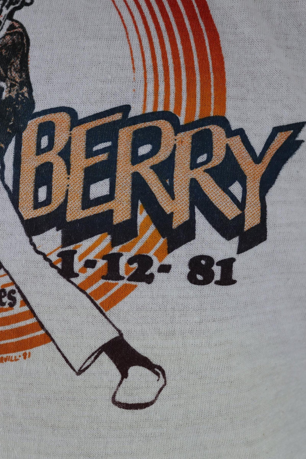 Vintage 1980s Chuck Berry t shirt - rock tee - Second Chance tour - 38” chest