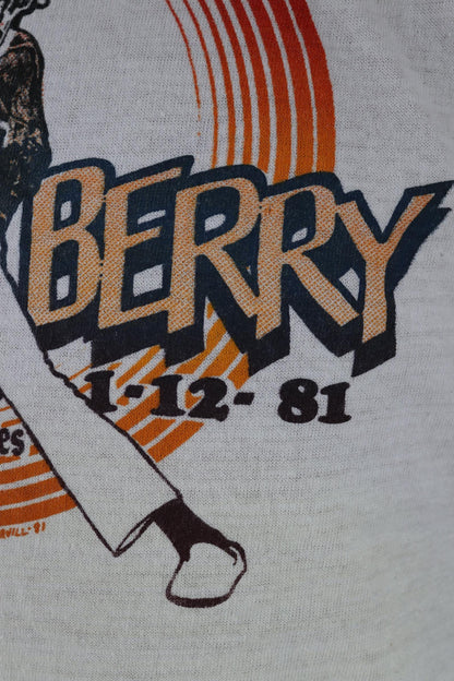 Vintage 1980s Chuck Berry t shirt - rock tee - Second Chance tour - 38” chest