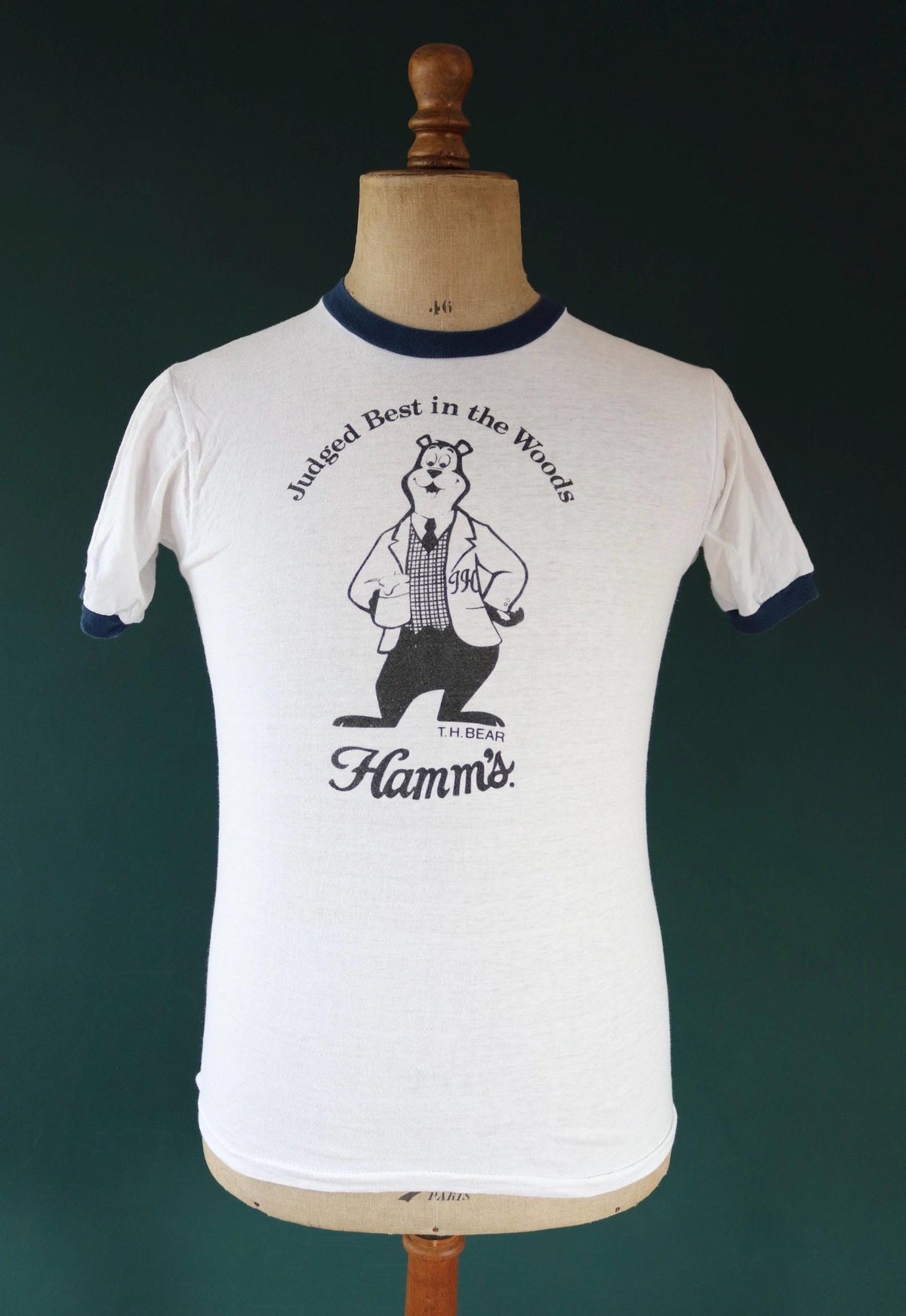 Vintage 1970s Hamm’s beer t shirt - single stitch - ringer tee - 36” chest
