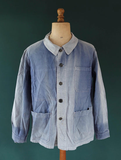 Vintage 1950s French workwear jacket - cotton twill chore coat - 48” chest