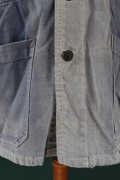 Vintage 1950s French workwear jacket - cotton twill chore coat - 48” chest