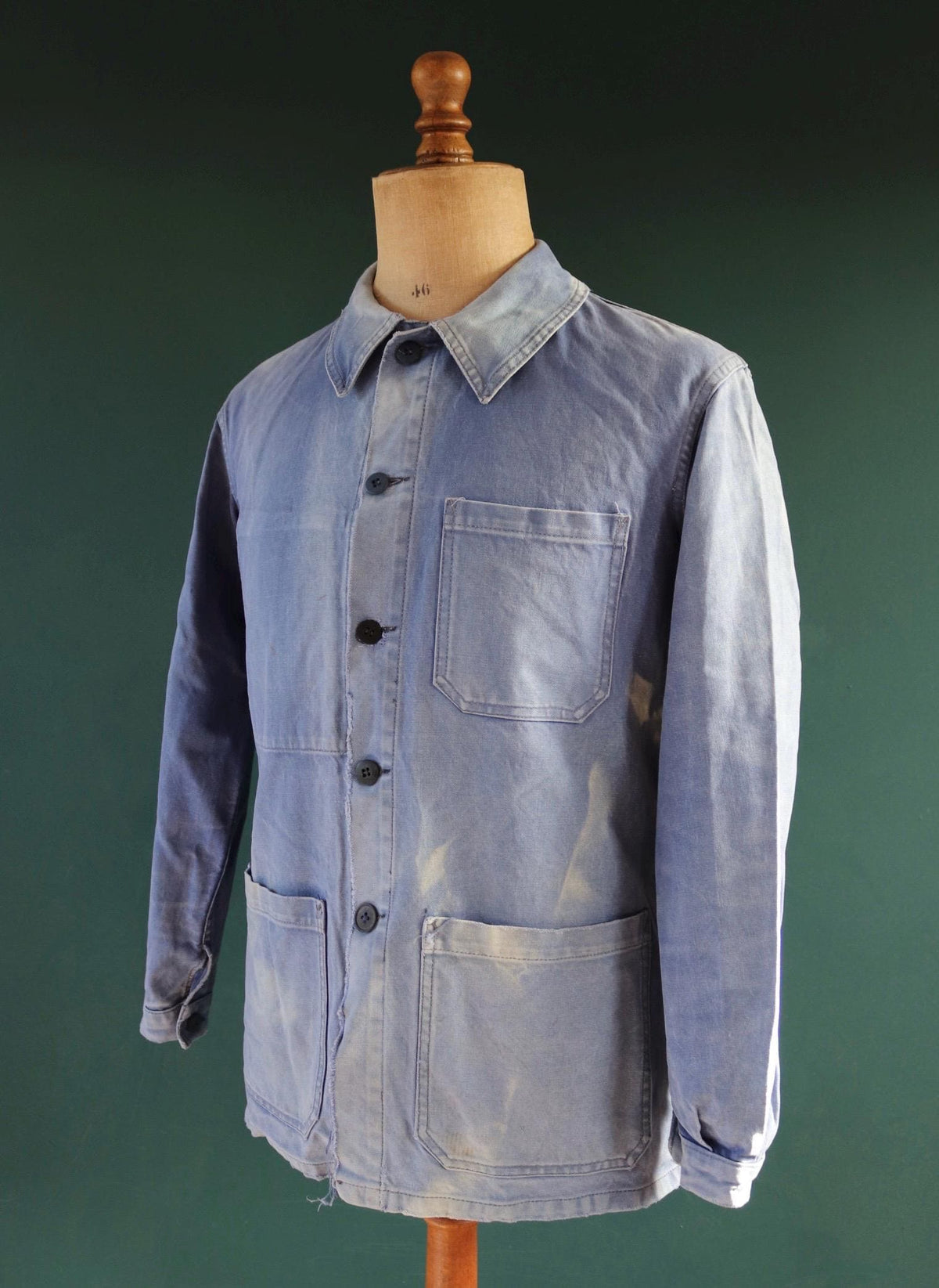 Vintage 1950s French workwear jacket - cotton twill chore coat - 43” chest