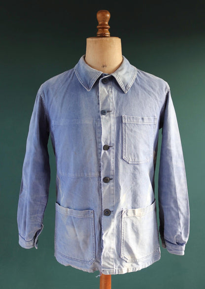 Vintage 1950s French workwear jacket - cotton twill chore coat - 43” chest
